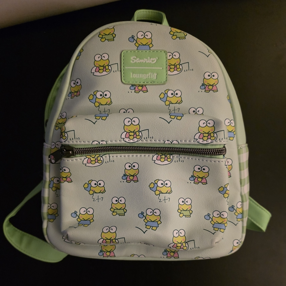 Loungefly Sanrio KEROPPI Gingham Backpack - Green‎ and White